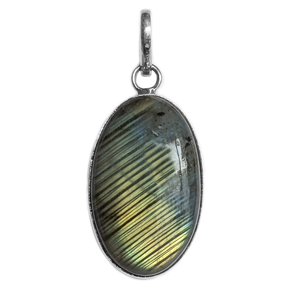 Pendentif labradorite en argent massif 925
