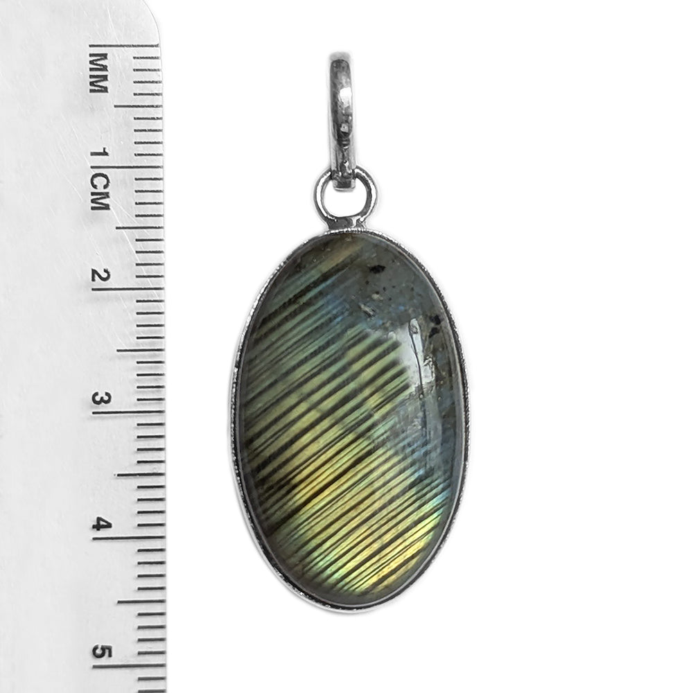 Pendentif labradorite en argent massif 925