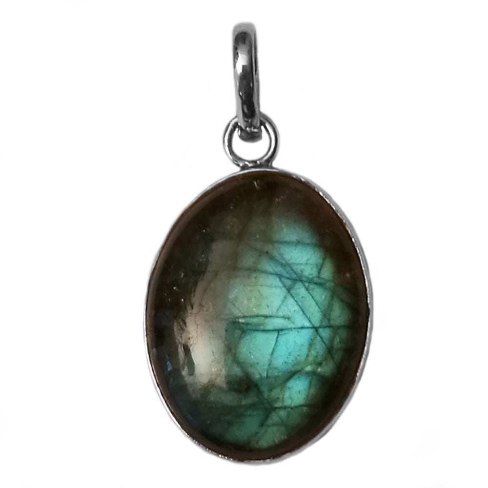 Pendentif labradorite en argent massif 925