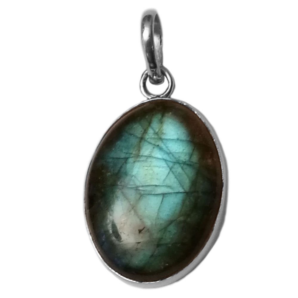 Pendentif labradorite en argent massif 925