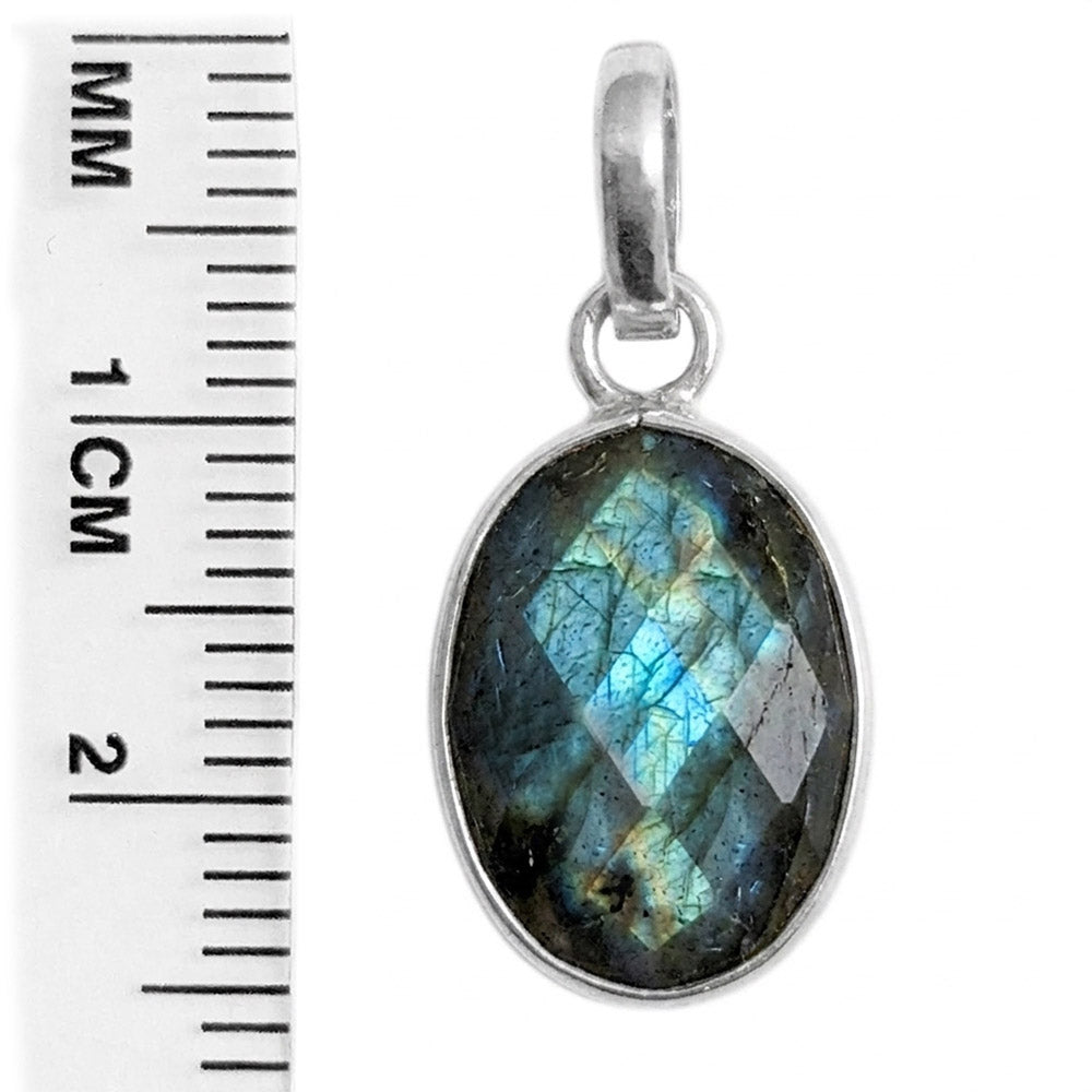 Pendentif labradorite en argent massif 925