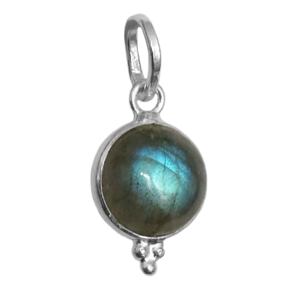 Pendentif labradorite en argent massif 925