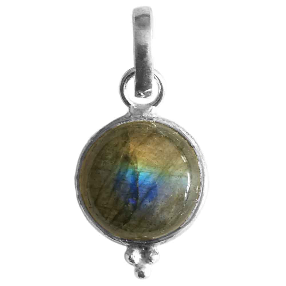 Pendentif labradorite en argent massif 925