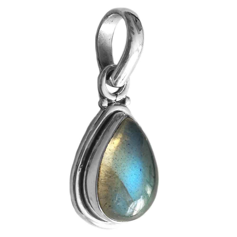 Pendentif labradorite en argent massif 925