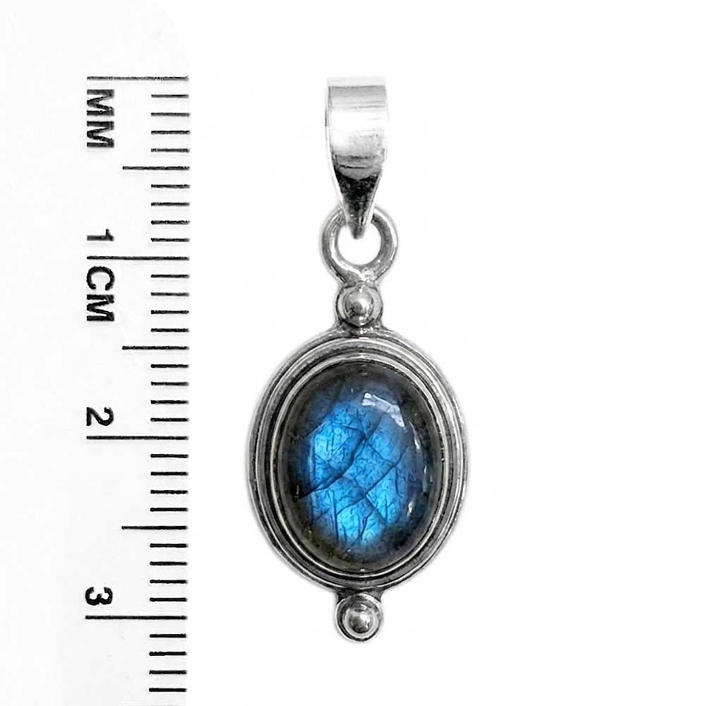 Pendentif labradorite en argent massif 925