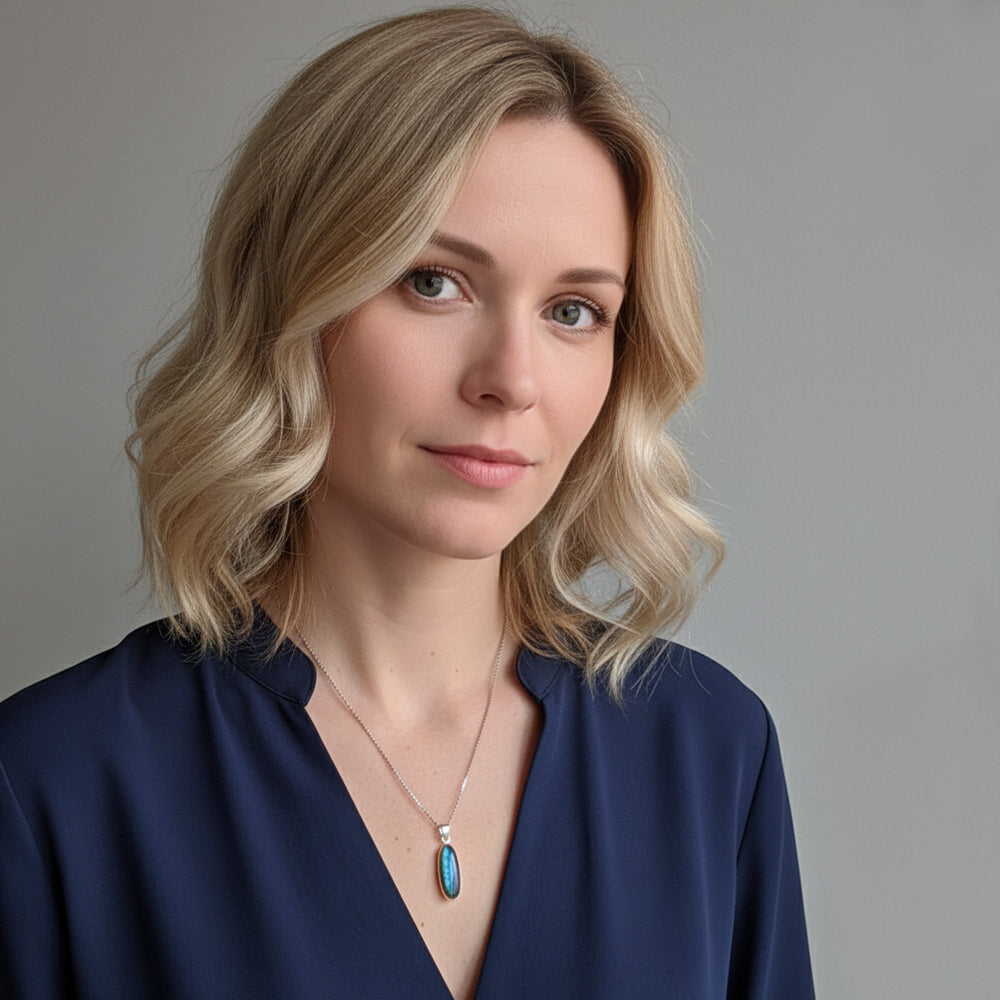 Pendentif labradorite en argent massif 925