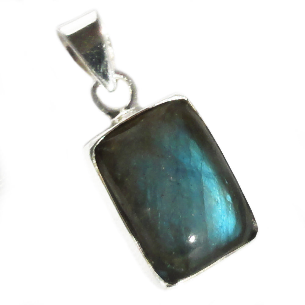 Pendentif labradorite en argent massif 925