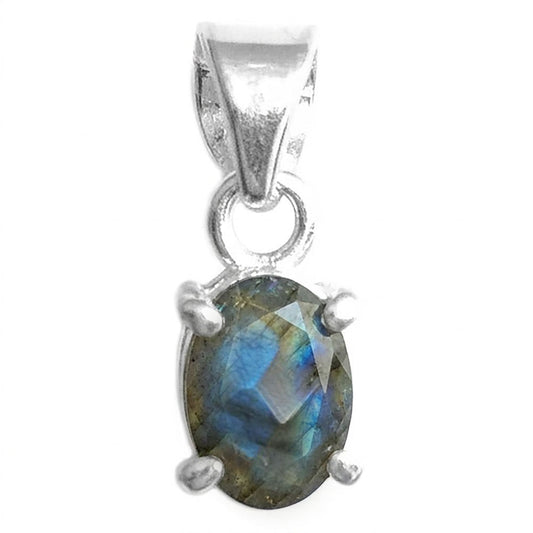 Pendentif labradorite en argent massif 925