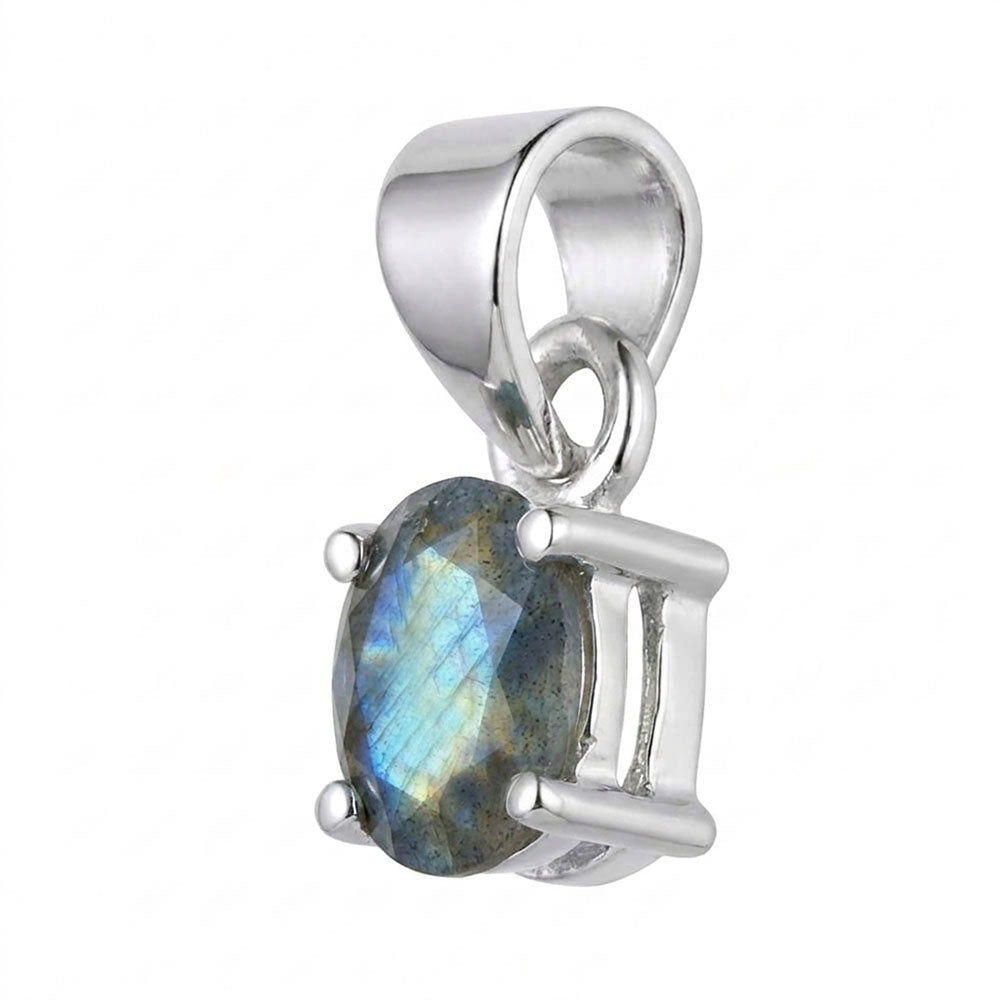 Pendentif labradorite en argent massif 925