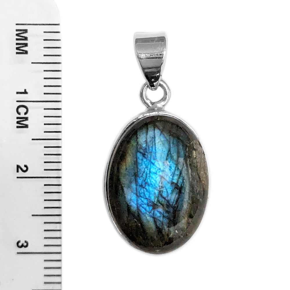 Pendentif labradorite en argent massif 925