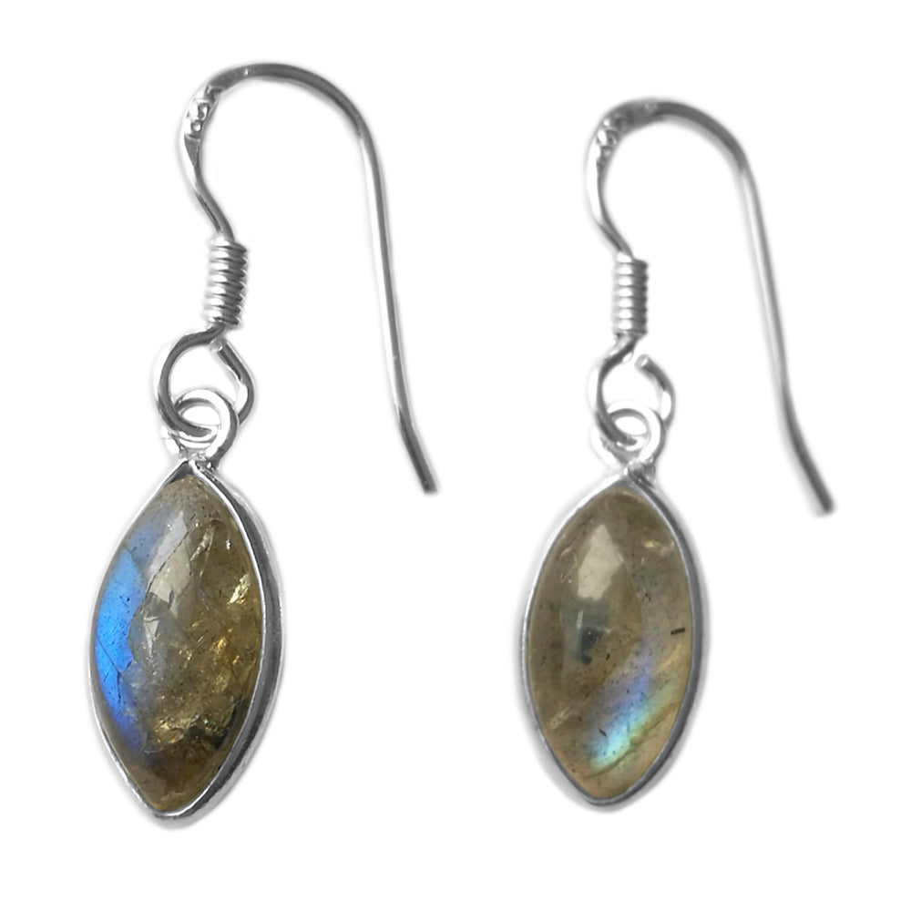 Boucles d’oreilles labradorite en argent massif 925