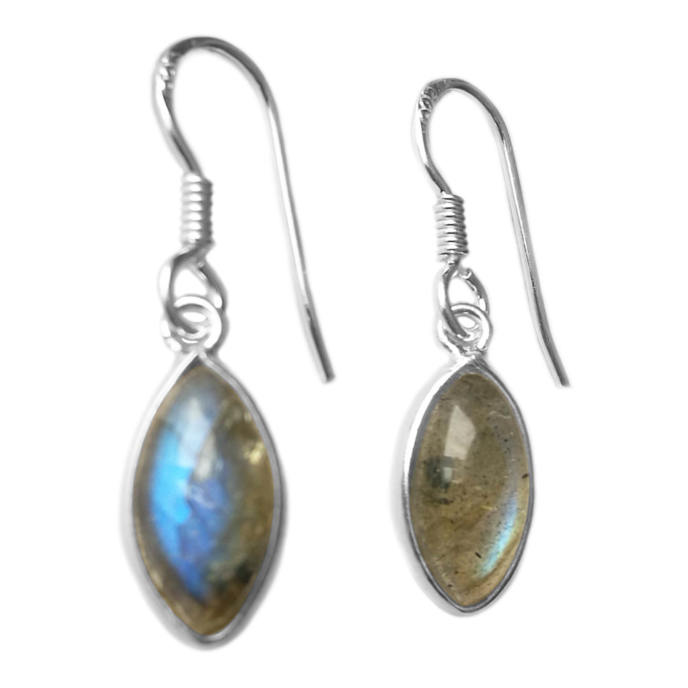 Boucles d’oreilles labradorite en argent massif 925