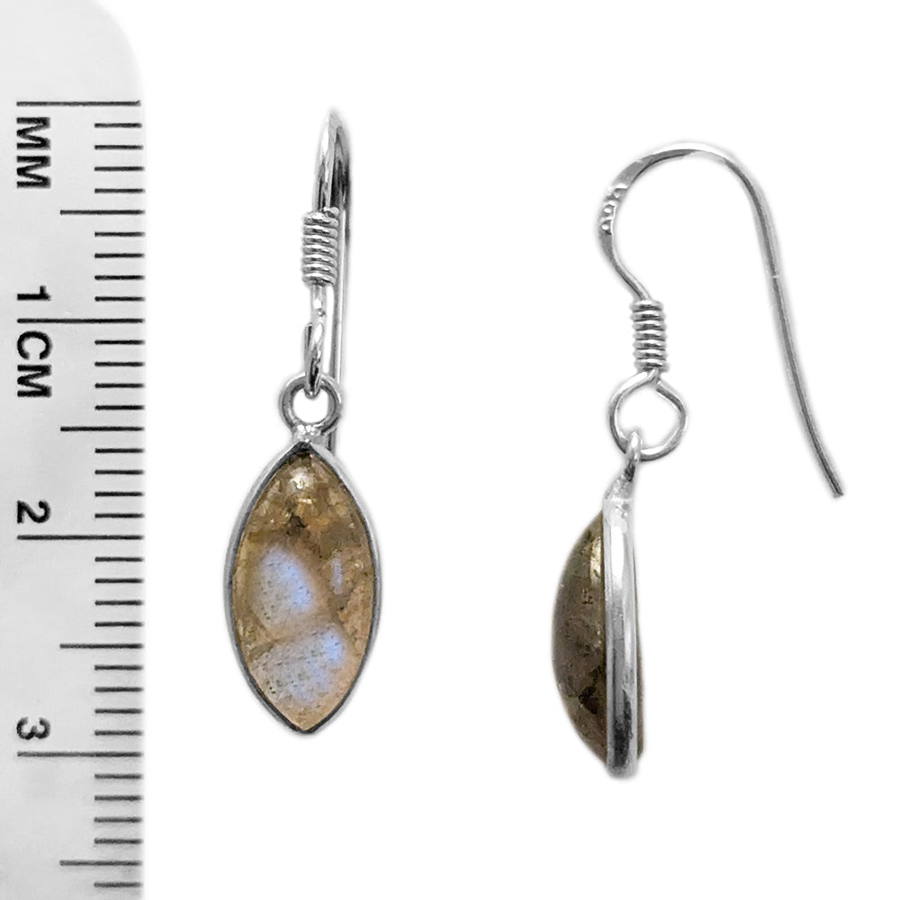 Labradorite sterling silver drop earrings