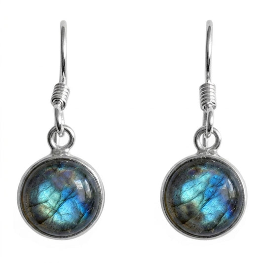 Boucles d’oreilles labradorite en argent massif 925