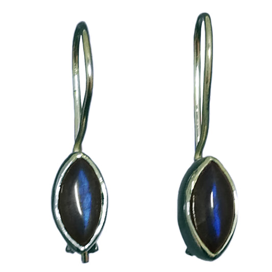 Boucles d’oreilles labradorite en argent massif 925