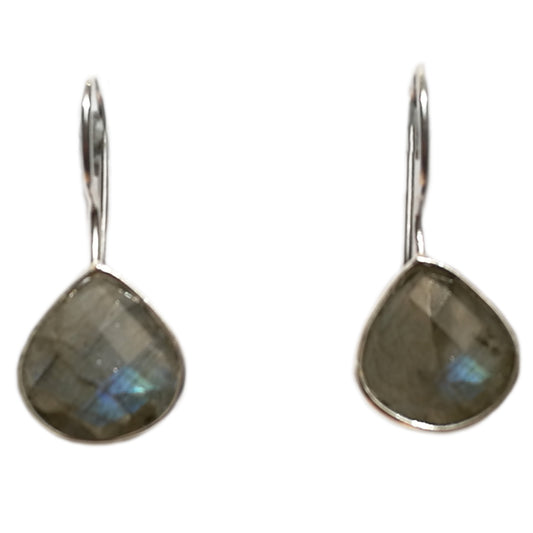 Boucles d’oreilles pendantes labradorite en argent massif 925