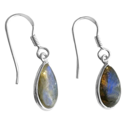 Boucles d’oreilles labradorite en argent massif 925