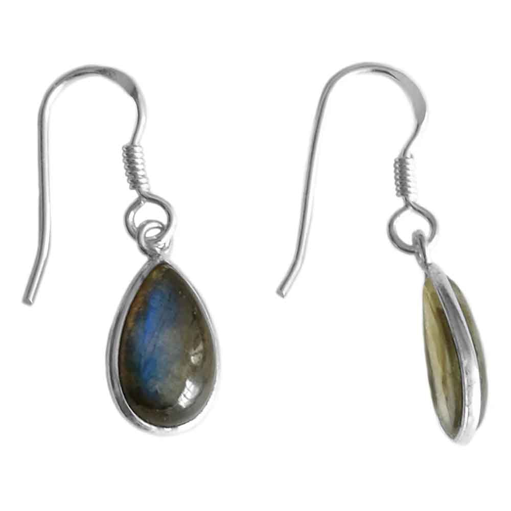 Boucles d’oreilles labradorite en argent massif 925