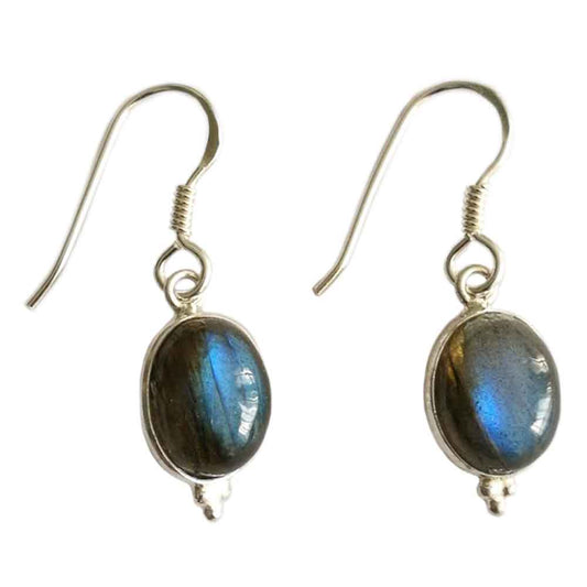 Boucles d’oreilles labradorite en argent massif 925