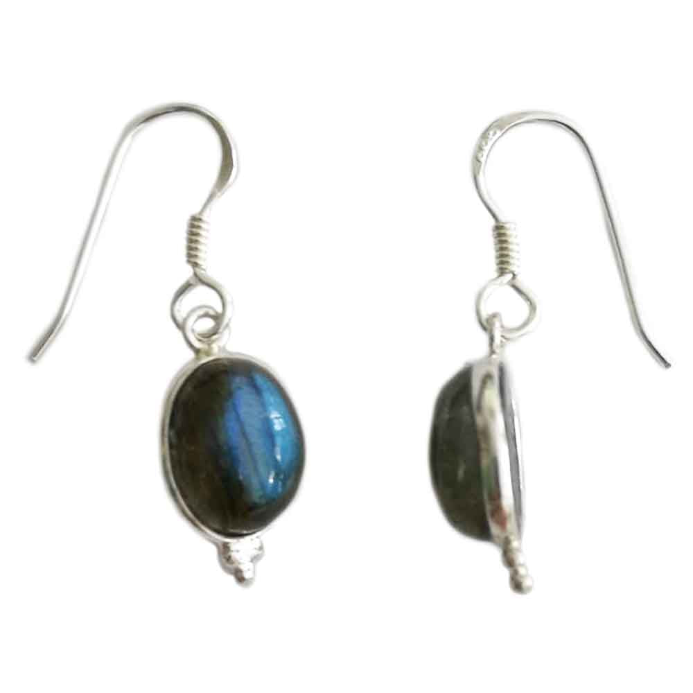 Boucles d’oreilles labradorite en argent massif 925