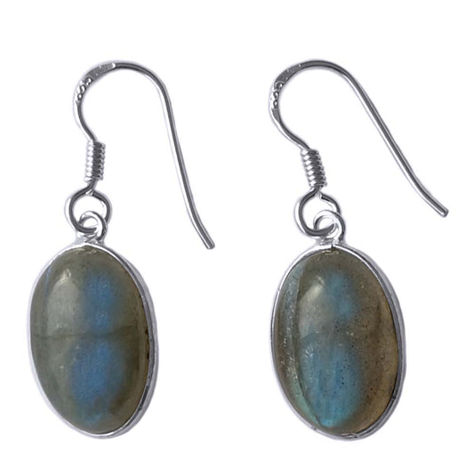 Boucles d’oreilles pendantes labradorite en argent massif 925