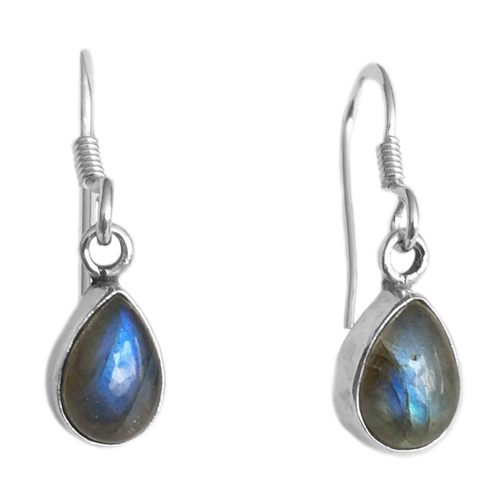 Boucles d’oreilles labradorite en argent massif 925