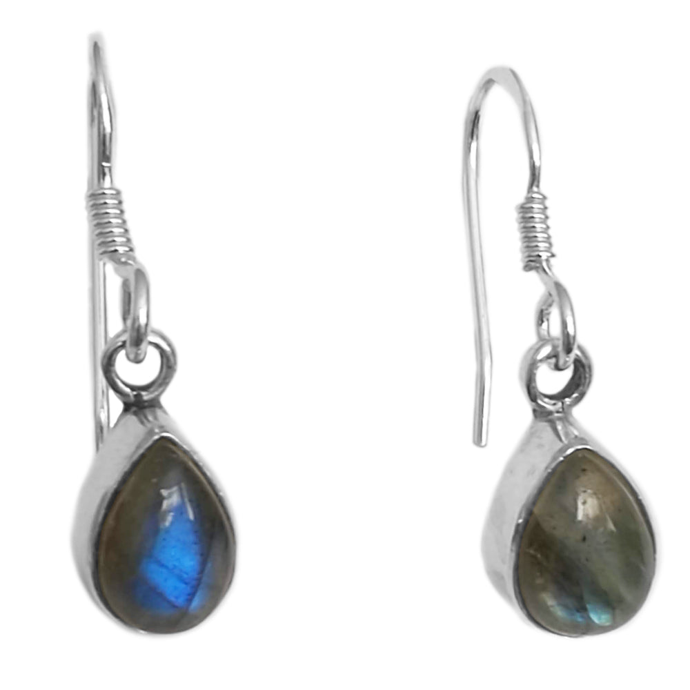 Boucles d’oreilles labradorite en argent massif 925