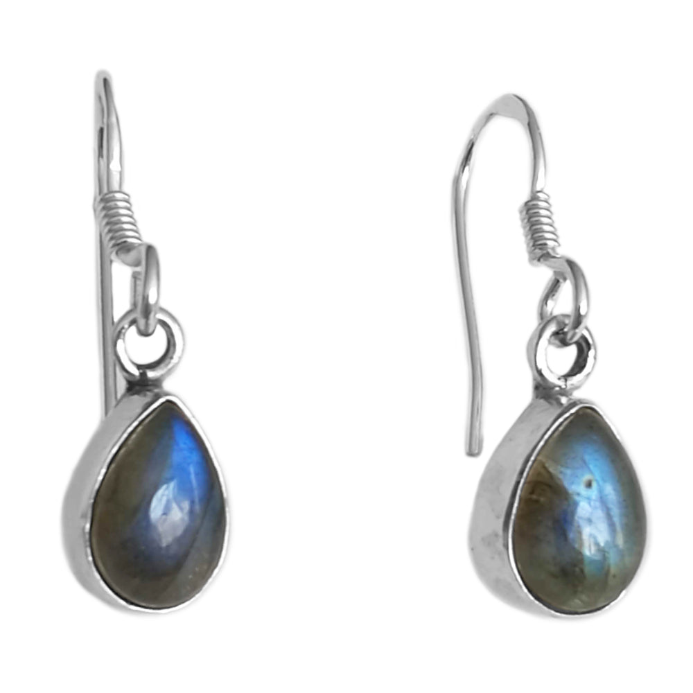 Boucles d’oreilles labradorite en argent massif 925