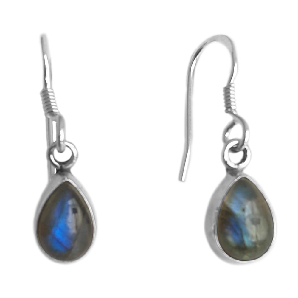 Boucles d’oreilles labradorite en argent massif 925