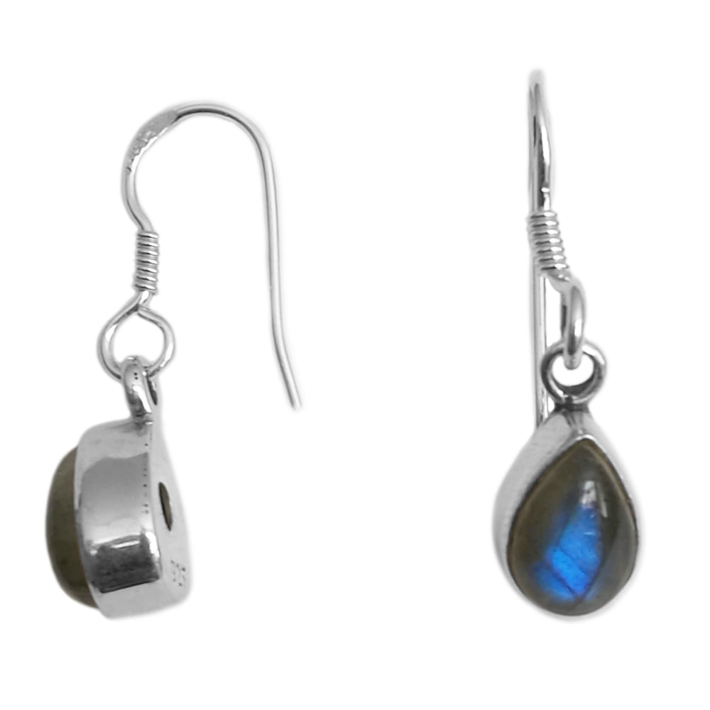 Boucles d’oreilles labradorite en argent massif 925