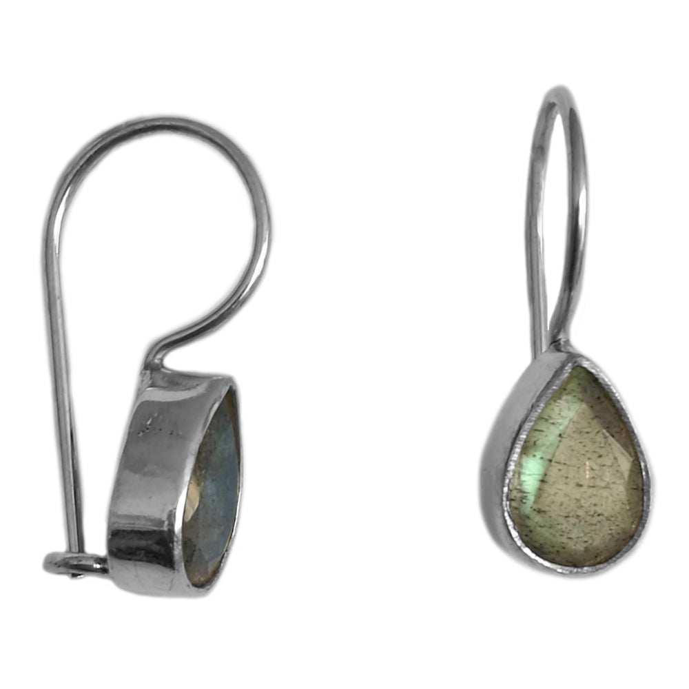 Boucles d’oreilles labradorite en argent massif 925