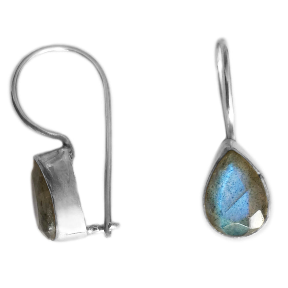 Boucles d’oreilles labradorite en argent massif 925