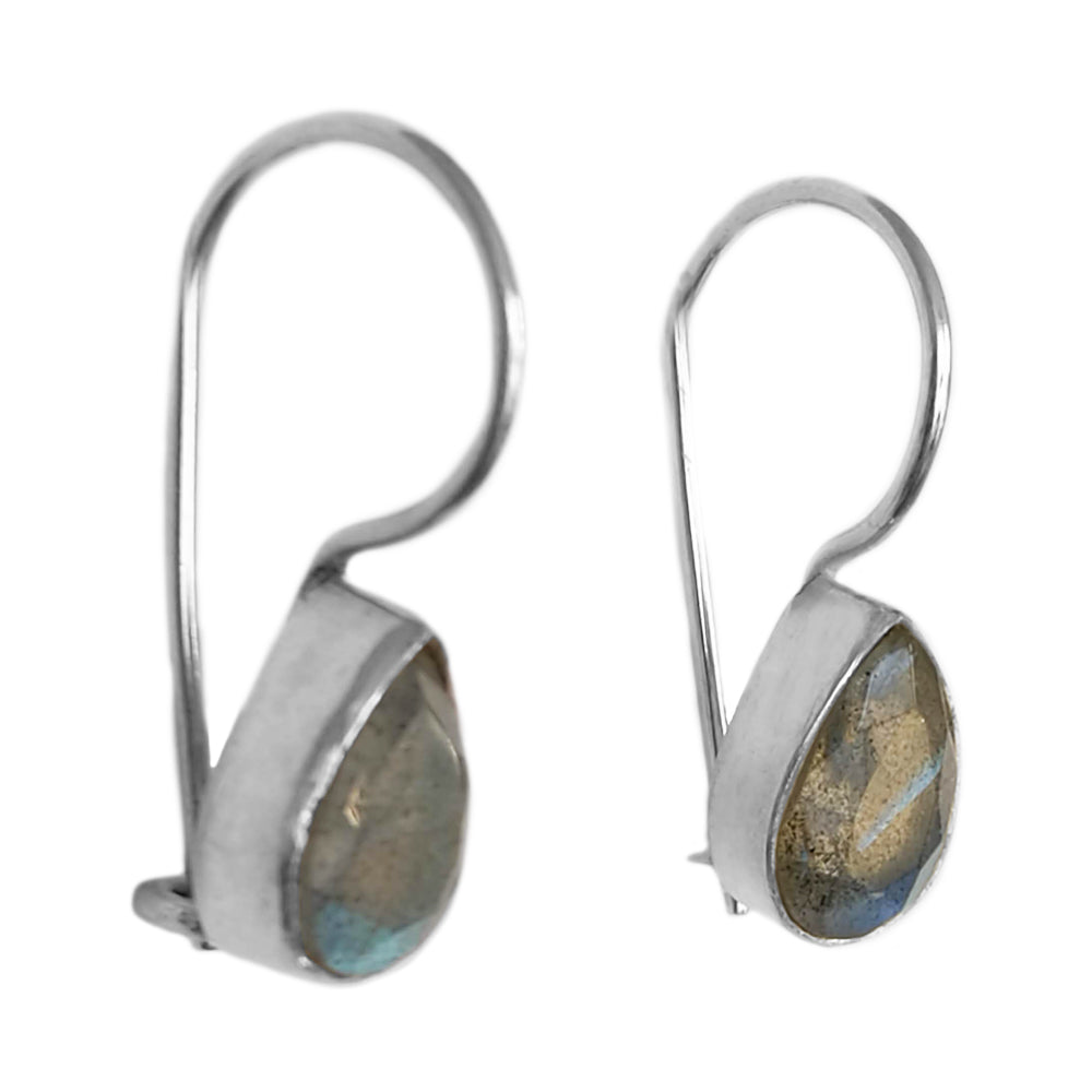 Boucles d’oreilles labradorite en argent massif 925