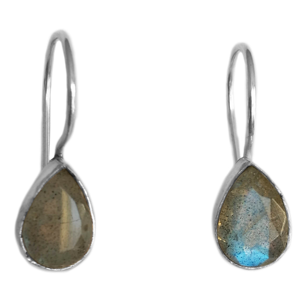 Boucles d’oreilles labradorite en argent massif 925