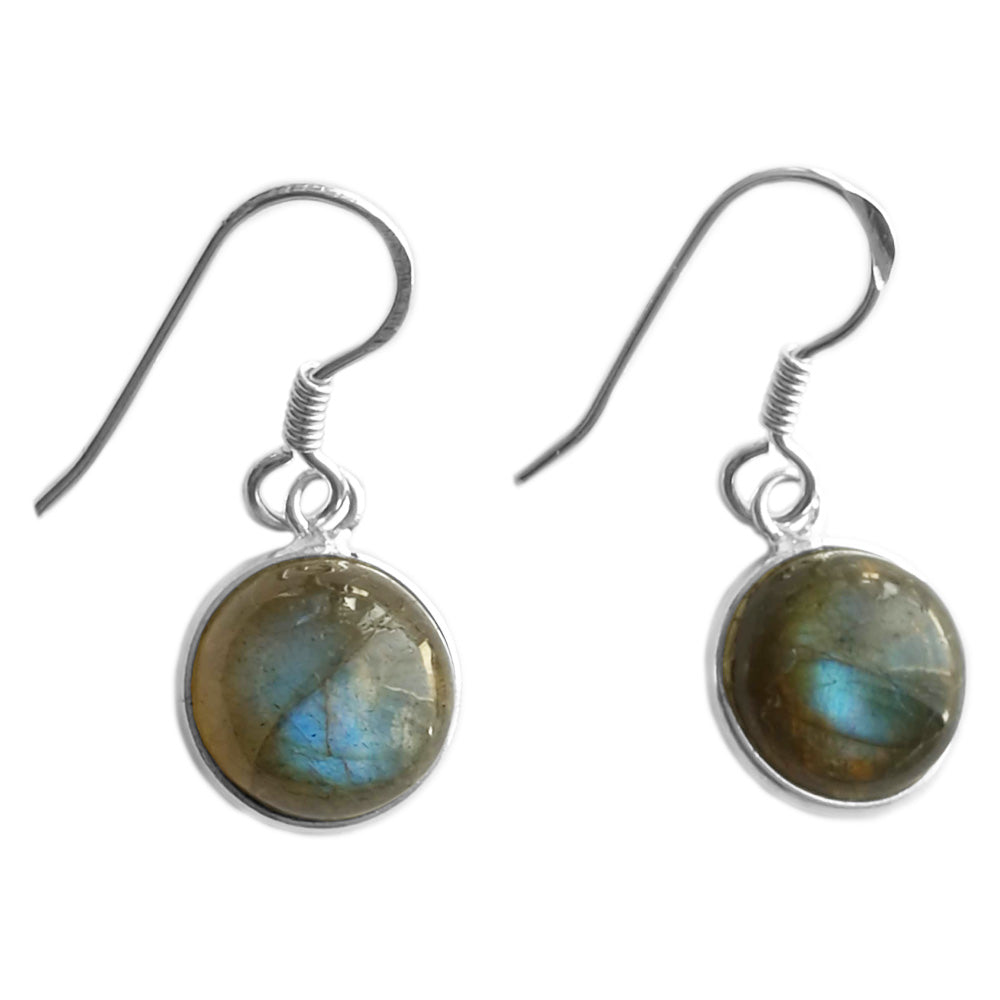 Boucles d’oreilles labradorite en argent massif 925