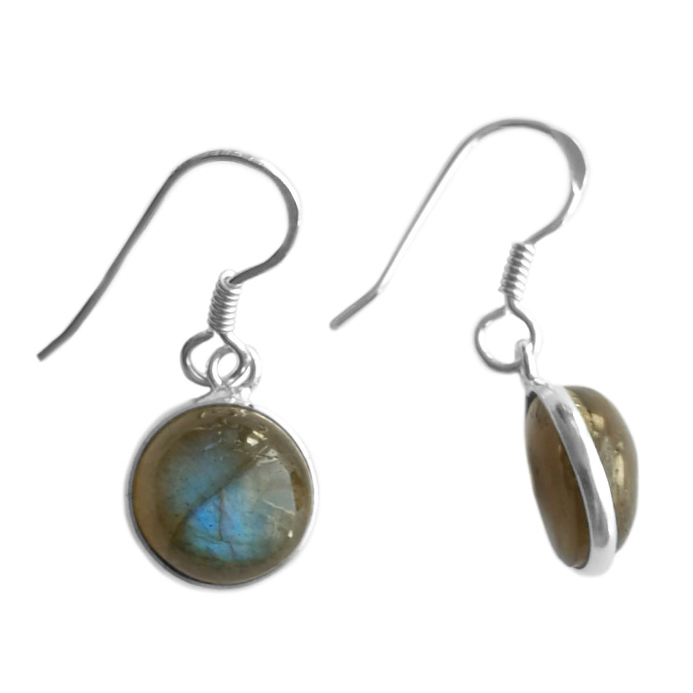 Boucles d’oreilles labradorite en argent massif 925