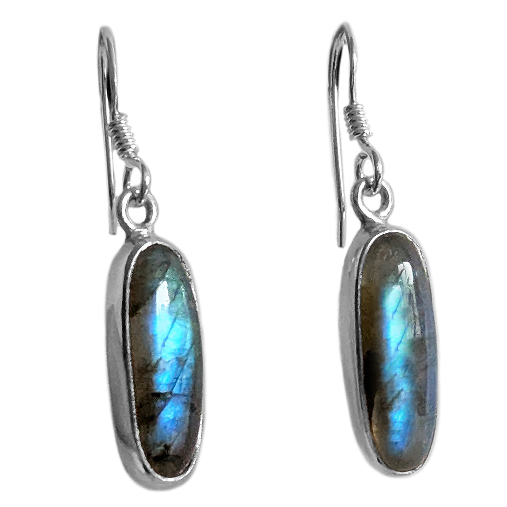 Labradorite sterling silver drop earrings