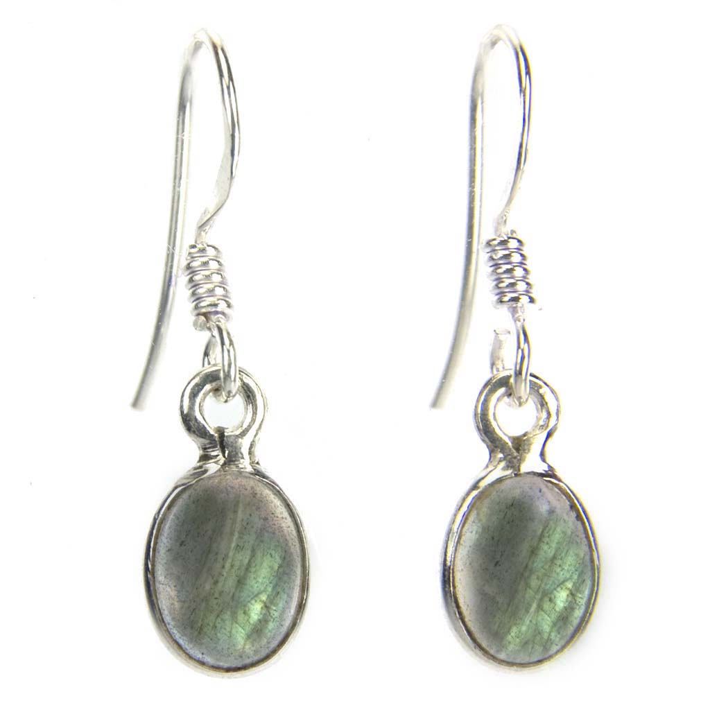 Boucles d’oreilles labradorite en argent massif 925