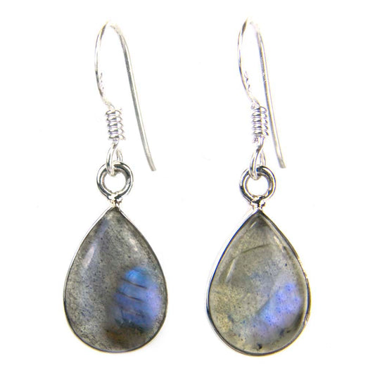 Labradorite sterling silver drop earrings