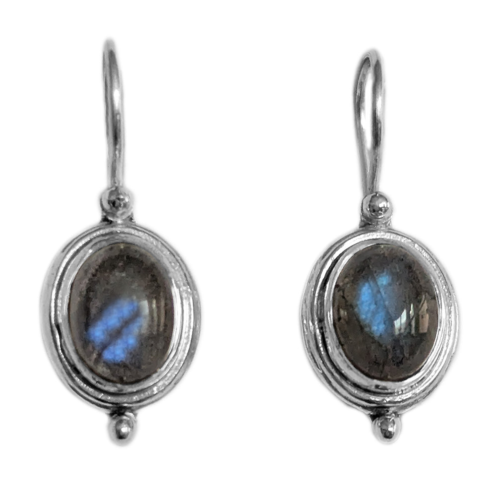 Boucles d’oreilles labradorite en argent massif 925