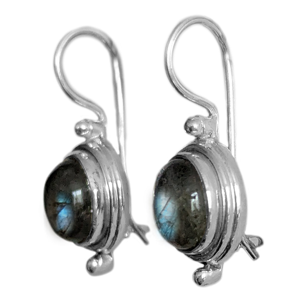 Boucles d’oreilles labradorite en argent massif 925