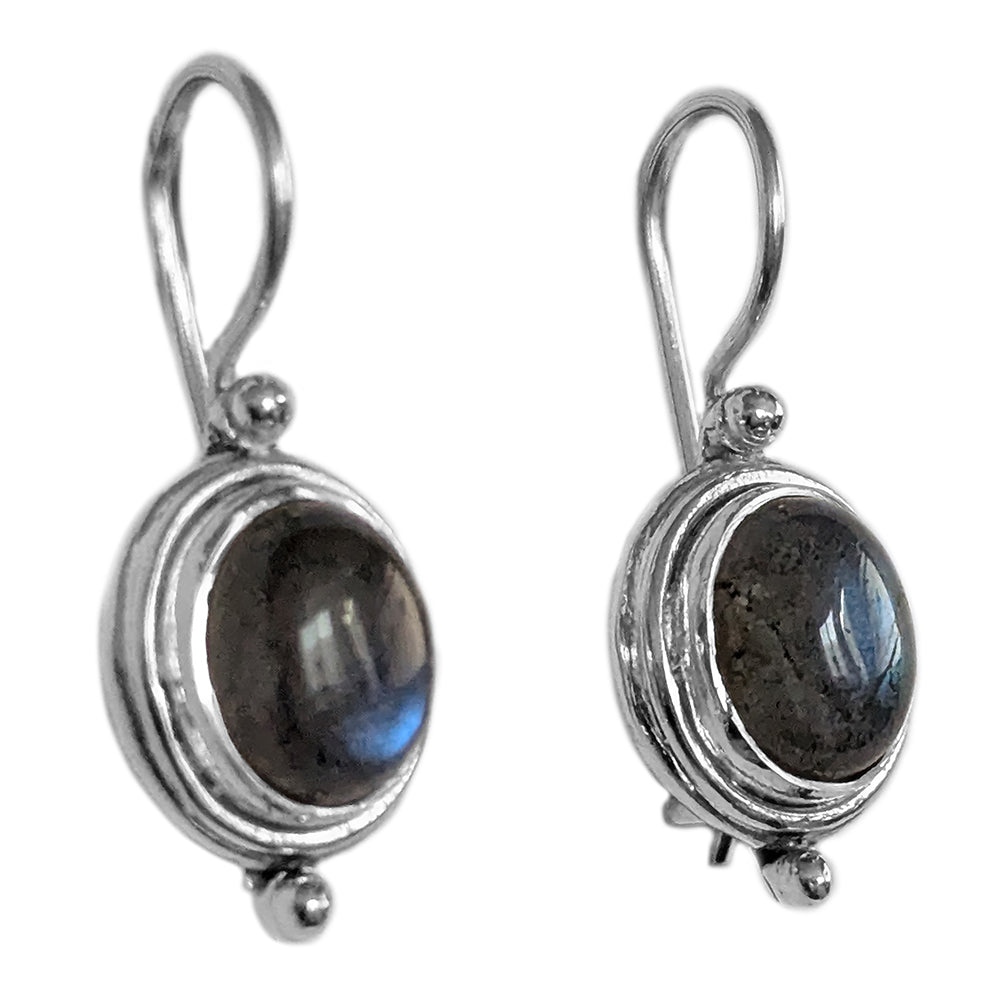 Boucles d’oreilles labradorite en argent massif 925