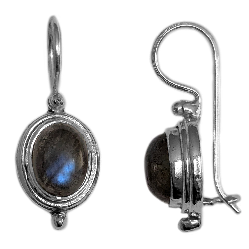 Boucles d’oreilles labradorite en argent massif 925