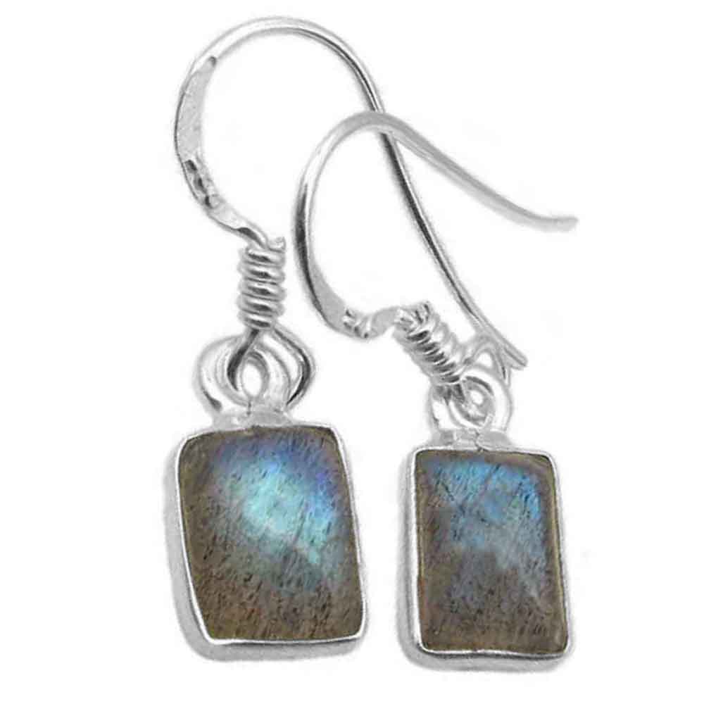 Boucles d’oreilles labradorite en argent massif 925