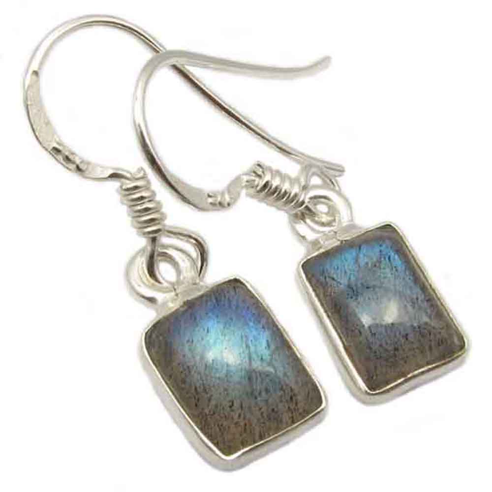 Boucles d’oreilles labradorite en argent massif 925