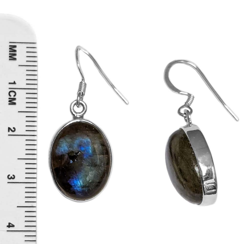 Labradorite sterling silver drop earrings