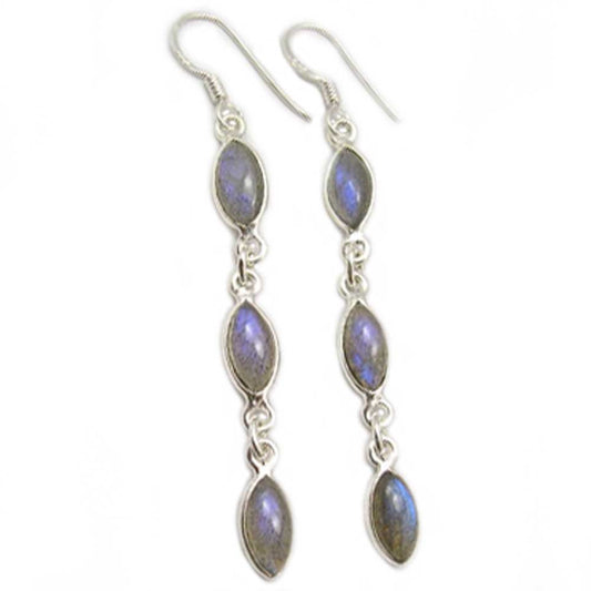 Labradorite sterling silver drop earrings