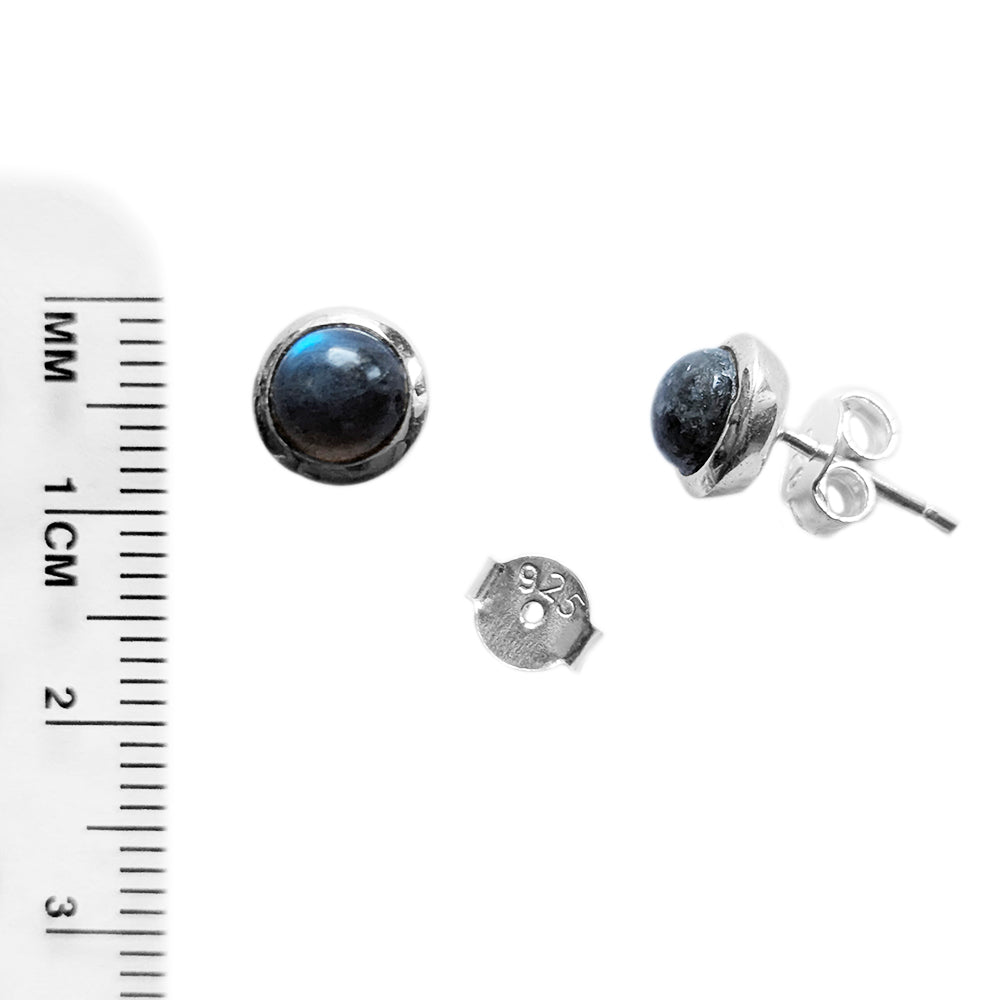 Clous d’oreilles labradorite en argent massif 925