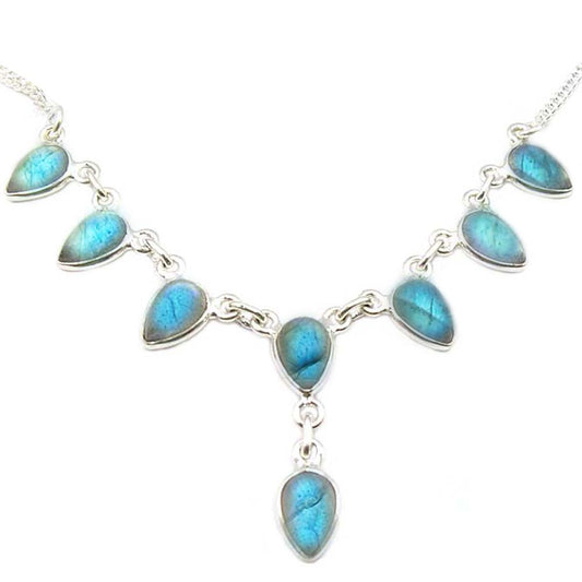 Labradorite sterling silver necklace