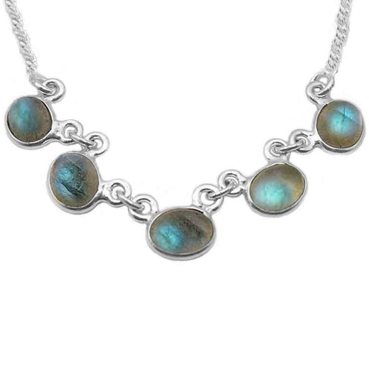 Labradorite sterling silver necklace